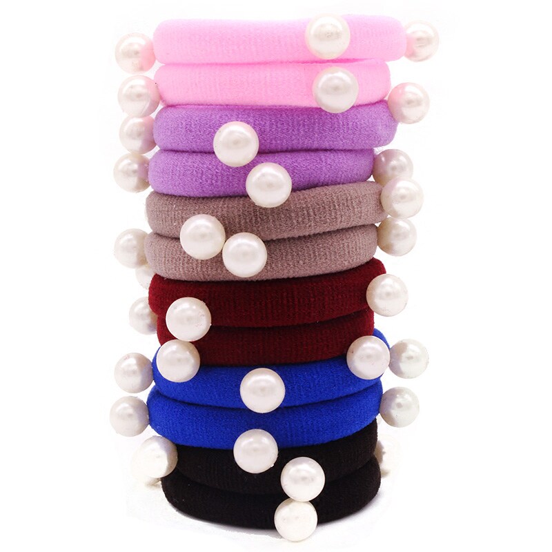韩国珍珠头绳发绳发圈无接缝高弹力扎头发橡皮筋皮套头花饰品
