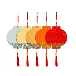 2026新款蜡染洒金灯笼万年红宣纸迷你福卡春节福字斗方红纸对联纸空白手写书法作品专用纸新年卡纸软卡小挂件