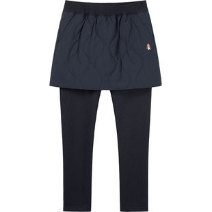 暇步士童装女童假两件裙裤秋冬新款中大童舒适打底裤儿童百搭裙裤