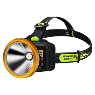 头灯强光超亮充电钓鱼专用超长续航户外照明黄光头戴式手电筒矿灯