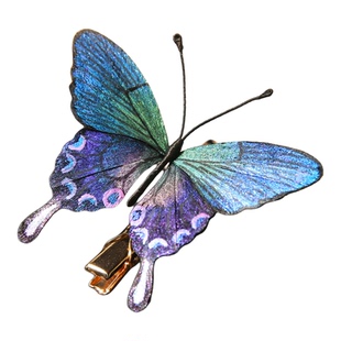 江南拾花 非遗手工绒花发簪颤动蝴蝶发夹U钗汉服胸针配饰独特精致