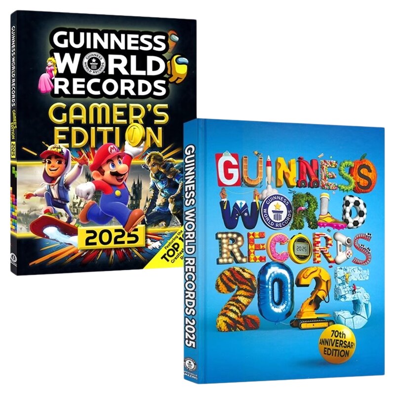 英文原版 Guinness World Records 2025吉尼斯世界纪录大全+游戏版 全彩大开本 儿童科普 探索世界 百科 青少年课外读物