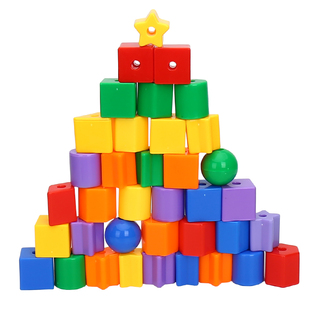 串珠儿童玩具串珠子手部精细动作训练益智积木绕绳穿线立体大颗粒