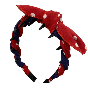 可爱波点蝴蝶结兔耳发箍女款高颅顶带齿防滑头箍发卡日常外戴头饰