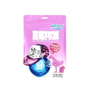 蓝韵森林蓝莓软糖蓝莓果汁软糖蓝莓糖果500g包邮东北特产糖果