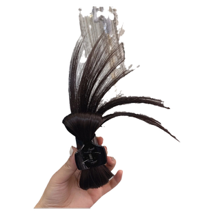 喷泉高马尾鸡毛毽子假发抓夹女显发量后脑勺半扎发夹头饰发卡神器