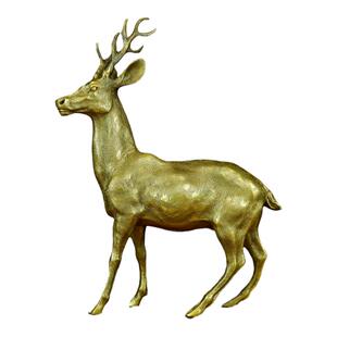 纯黄铜梅花鹿摆件铜鹿一对客厅一路有你鹿摆件家居客厅卧室饰品