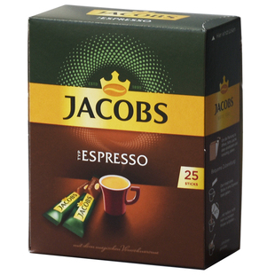 德国雅各布斯Jacobs Espresso意式浓缩速溶纯黑咖啡粉 20支*2盒