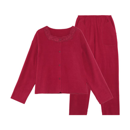 安莉芳女士加厚春秋蕾丝舒适家居