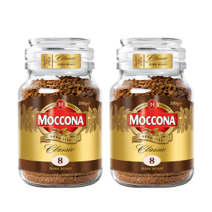 moccona摩可纳咖啡8号速溶咖啡粉5号冻干黑咖啡冷热双泡400次咖啡