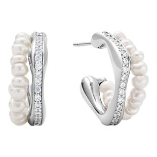 【明星同款】ARSIS流光小耳钉轻奢耳环银色耳坠小众高级珍珠耳饰