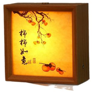 创意摆件小夜灯卧室灯光画床头摆台房间氛围灯画框灯发光相框带灯