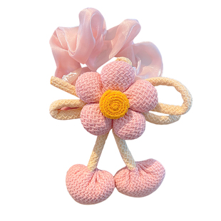 儿童双丸子头新款花朵发绳女童扎丸子头大肠发圈女孩马尾头绳发饰