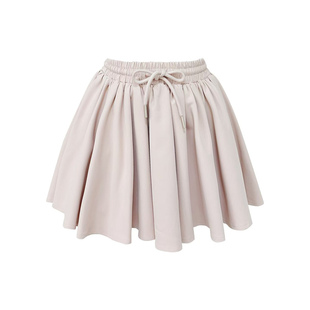 Lazy Didi等你下课 学院风双色短裙减龄夏季抽绳裤裙a字百褶半裙