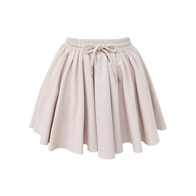 Lazy Didi等你下课 学院风双色短裙减龄夏季抽绳裤裙a字百褶半裙