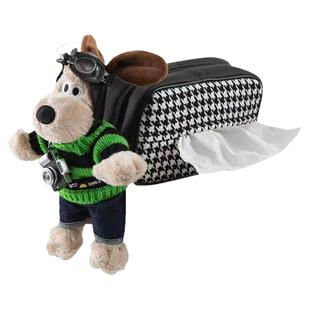 车载掌门狗纸巾盒挂式可爱个性车内饰品扶手箱网红汽车抽纸盒车用