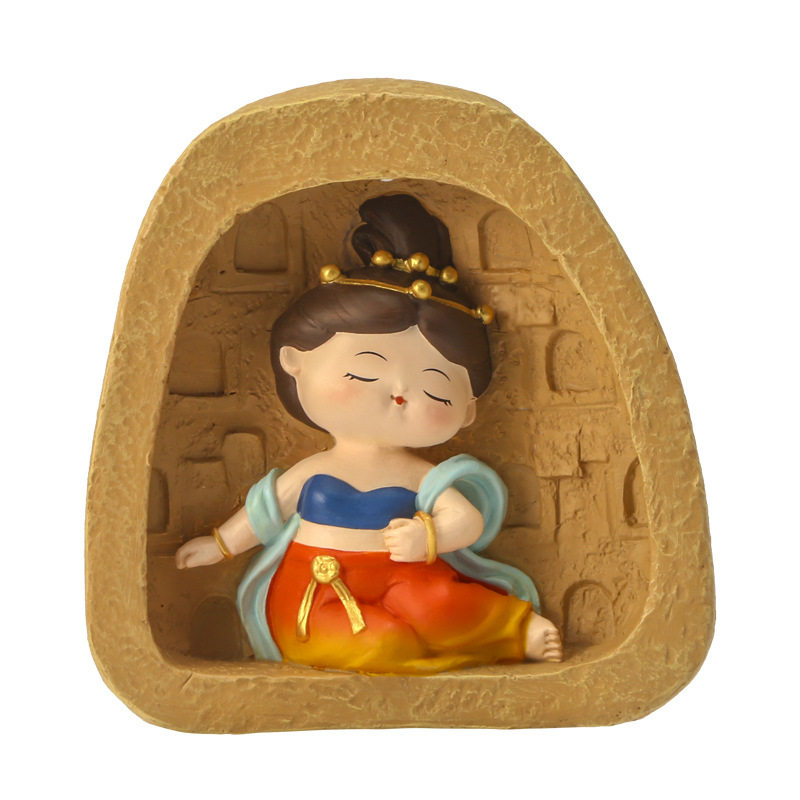 敦煌壁画亮灯飞天树脂摆件纪念品