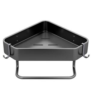 枪灰卫生间置物架浴室三角壁挂免打孔转角不锈钢洗漱台挂墙收纳架