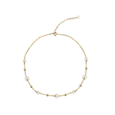 满天星珍珠项链14K包金轻奢高级