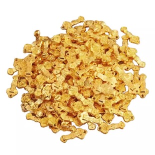 实心沙金如意铜摆件迷你金元宝摆件聚宝盆金如意聚宝盆里家居饰品