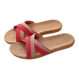 四季亚麻拖鞋家居家室内防滑春秋夏季情侣棉麻地板拖软底凉拖鞋男