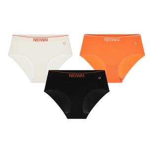 3件|内外橙标无缝内裤女士中腰三角裤抑菌舒适NEIWAI