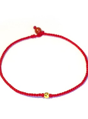 纯手工本命年红绳细款手脚链
