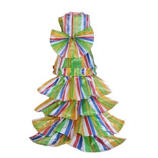 拖尾新环保服创意手工女童儿童秀环保时装秀演出服装走秀衣服材料