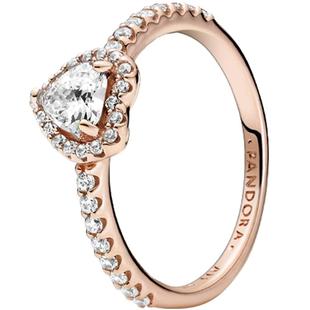 Pandora潘多拉闪耀典雅之心戒指玫瑰金色爱心经典礼物