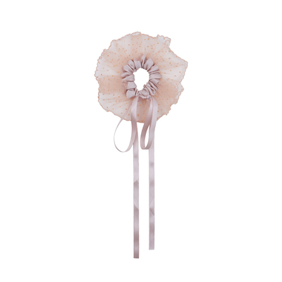 梦幻芭蕾风网纱波点缎面蝴蝶结飘带大肠发圈发饰精致头花发绳头饰