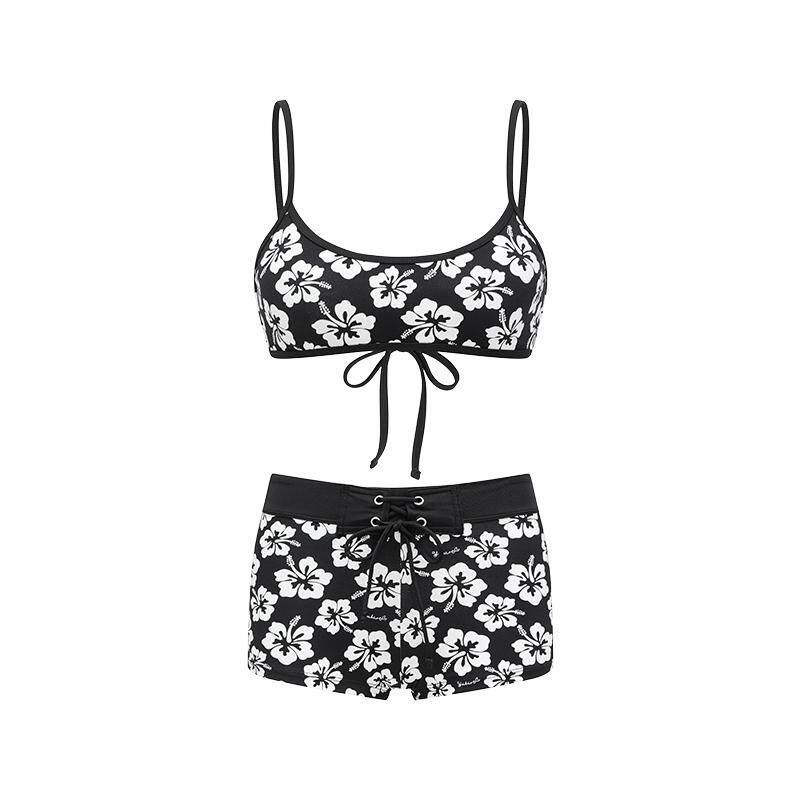 Yukari swim旗舰店 小胸聚拢分体泳衣女平角高腰遮肚度假比基尼夏