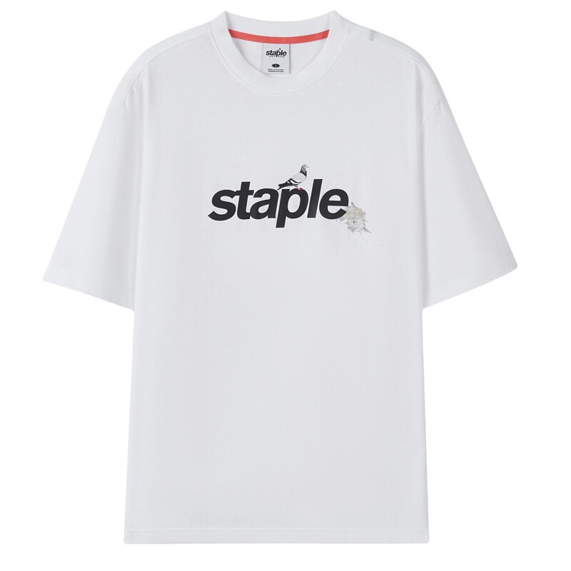 STAPLE男女同款 夏季纯棉简约T恤泼墨鸽子LOGO美式街头风短袖上衣
