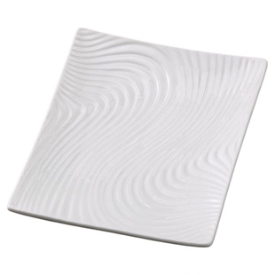 白色刺身寿司甜品盘子陶瓷长方形平盘蛋糕点心慕斯西餐厅创意碟子