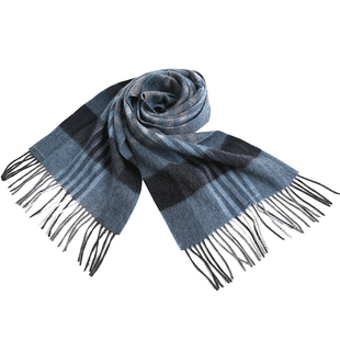 米皇正品秋冬新品条纹羊绒围巾格子围巾秋保暖披肩男女通用潮配饰