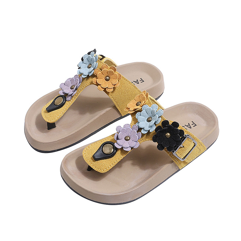 女童夏季软底小花夹趾凉拖百搭