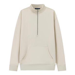 【摇粒绒】十如仕针织半拉链卫衣复古风轻盈保暖休闲男装长袖LS08