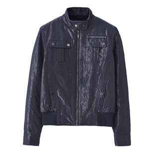 欧美小立领工装风帅气轻奢夹棉薄款棉衣外套 外贸原单女装秋冬