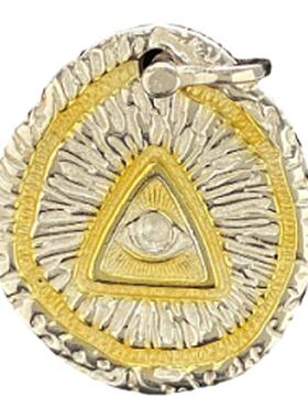 梅卡s925纯银上帝之眼吊坠镀金全知之眼原创百搭吊牌男女项链饰品