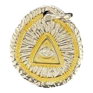 梅卡s925纯银上帝之眼吊坠镀金全知之眼原创百搭吊牌男女项链饰品