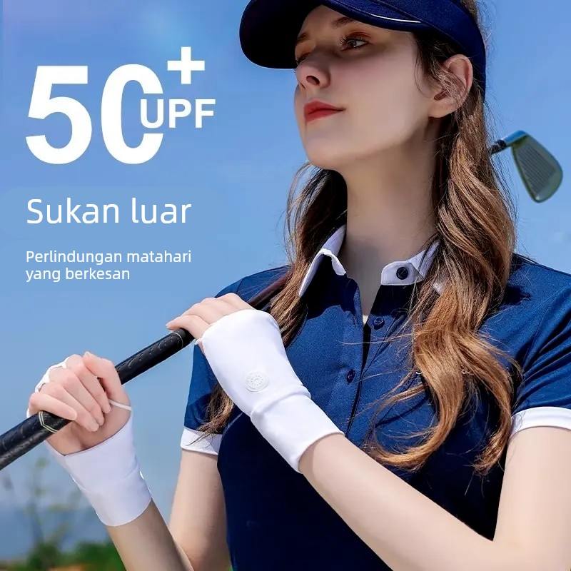 防晒手套女夏季冰丝手背护腕骑行电动车高尔夫空掌心半指开车钓鱼