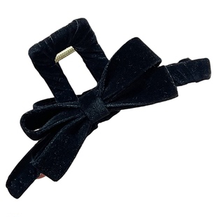 复古丝绒蝴蝶结头发抓夹女春日高级感大号鲨鱼夹2026新款发夹发饰