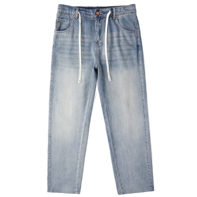 水洗直筒牛仔裤莱赛尔天丝