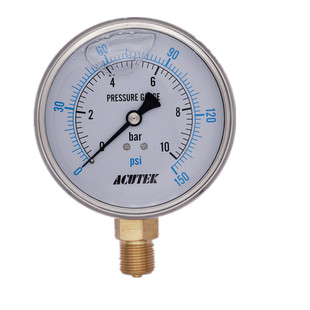 ACUTEK耐震压力表YN100 16bar G1/2  油压 液压 防震 抗震压力表
