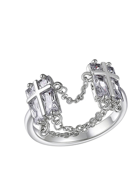 魅芽仙骨精致银色ins冷性开口戒