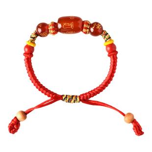 2026年儿童太岁红绳手链本命马年属马鼠牛兔吉祥物犯化护身符手绳