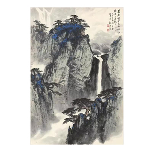 画说魏紫熙松谷听泉图国画山水画卷轴挂画名画复制品仿古画装饰画