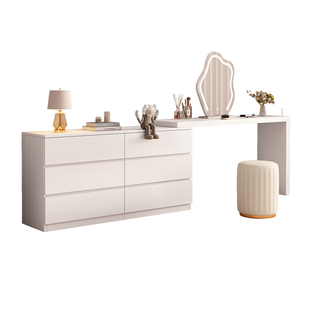 梳妆台卧室现代简约斗柜一体小户型收纳柜奶油风新款2025化妆桌子