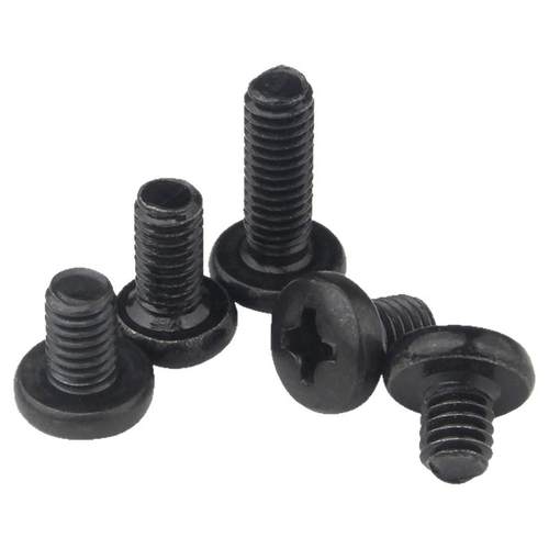 铁黑十字大圆头螺丝钉元头螺钉盘头机丝小螺丝M1.7M2M2.5M2.6M3M4