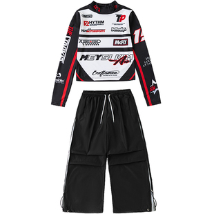 爵士舞服装女童洋气短款上衣jazz走秀服女团Kpop韩舞街舞表演出服