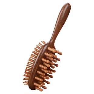 檀木按摩梳双面按摩头皮经络疏通神器女士用顺发气垫头疗家用梳子